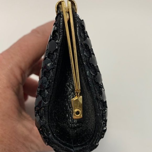 Vintage Metal Mesh Change Purse Black - Picture 2 of 4